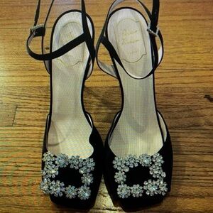 Clarks Black Heels with Sparkling Embellishments